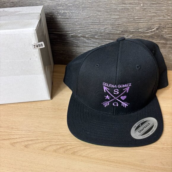 Selena Gomez Hat Cap Snap Back Black Purple Adjustable - Picture 9 of 9